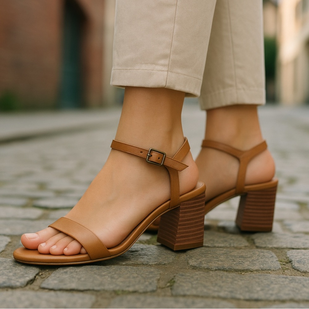 Madewell Tan Block Heel Sandals